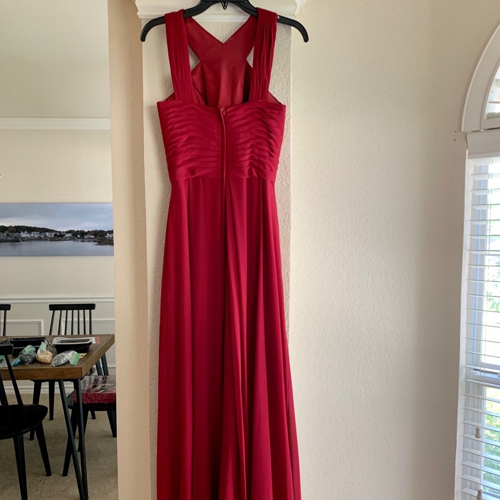 Azazie Bridesmaid Dress Red - Picture 3 of 3